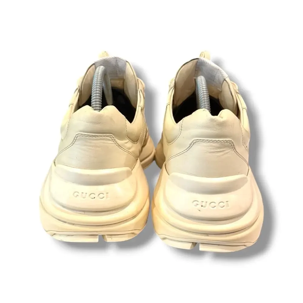 GUCCI Rhyton Disk Print Leather Low-Top Sneakers | Size 8G(9US)